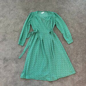 Green Floral Wrap Maxi Dress